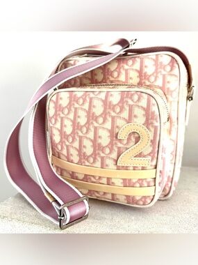 CHRISTIAN DIOR Pink Trotter No. 2 Crossbody Messenger Bag Rare Y2K